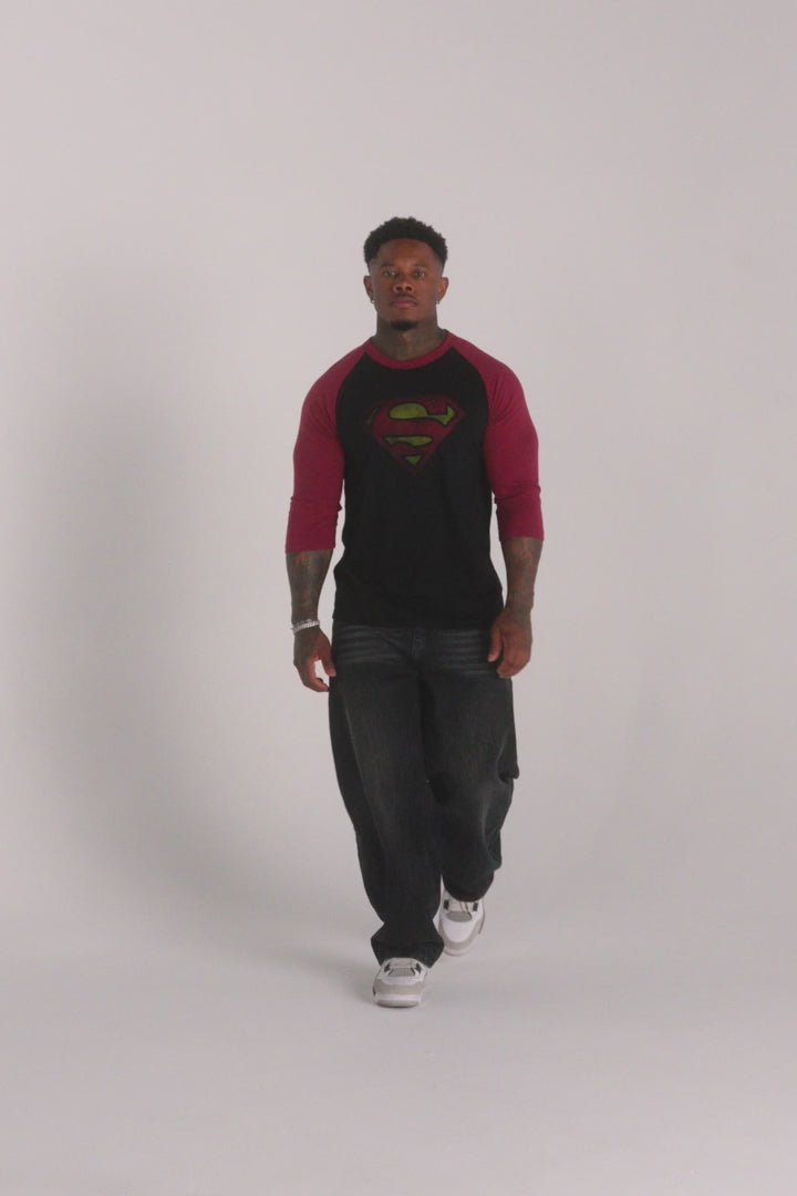 8072 - Superman 3/4 Raglan Shirts